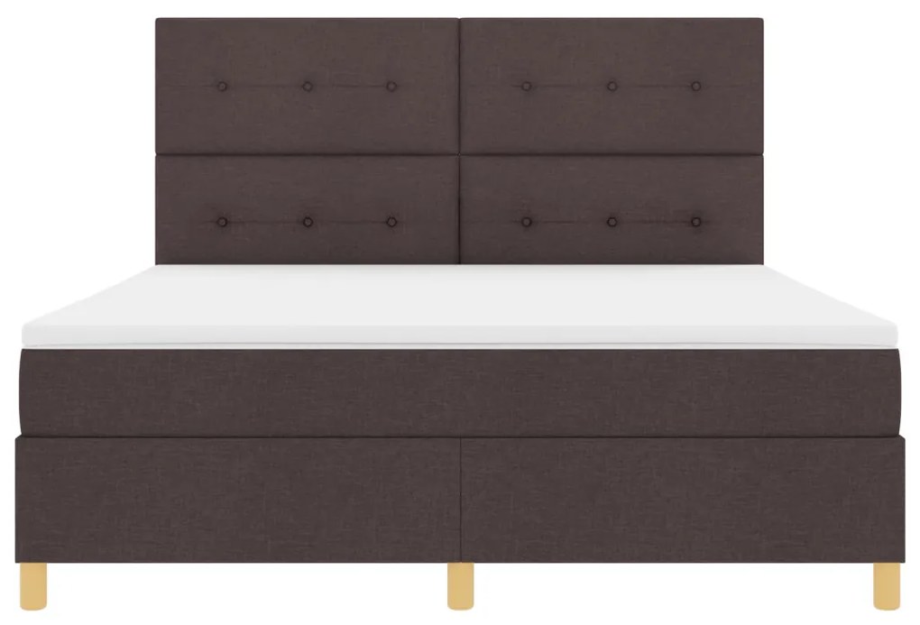 Boxspring Ágy Matraccal & LED Sötétbarna 180x200 cm Szövet