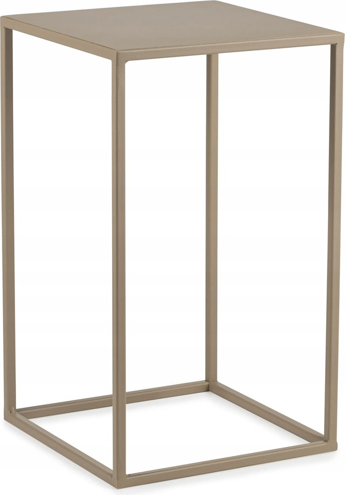 Bézs virágágyás fém virágtartó állvány virágokkal növények