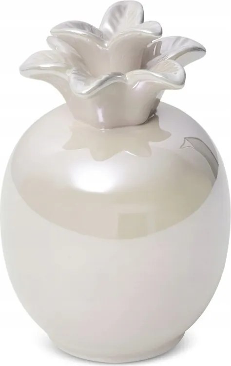 Dekorációs figura SIMONA3 9x14 Eurofirany krémszínű gyöngyházfényű ananász