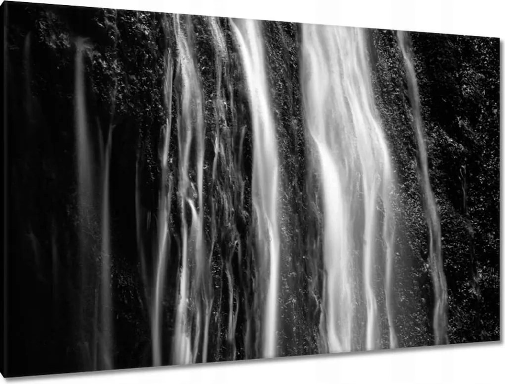 Vászonkép 120x80 Vízesés Fekete-fehér