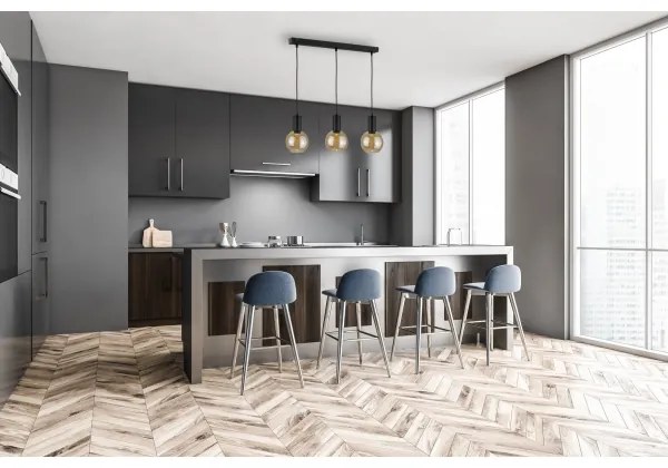 Csillár zsinóron JANTAR BLACK 3xE27/60W/230V