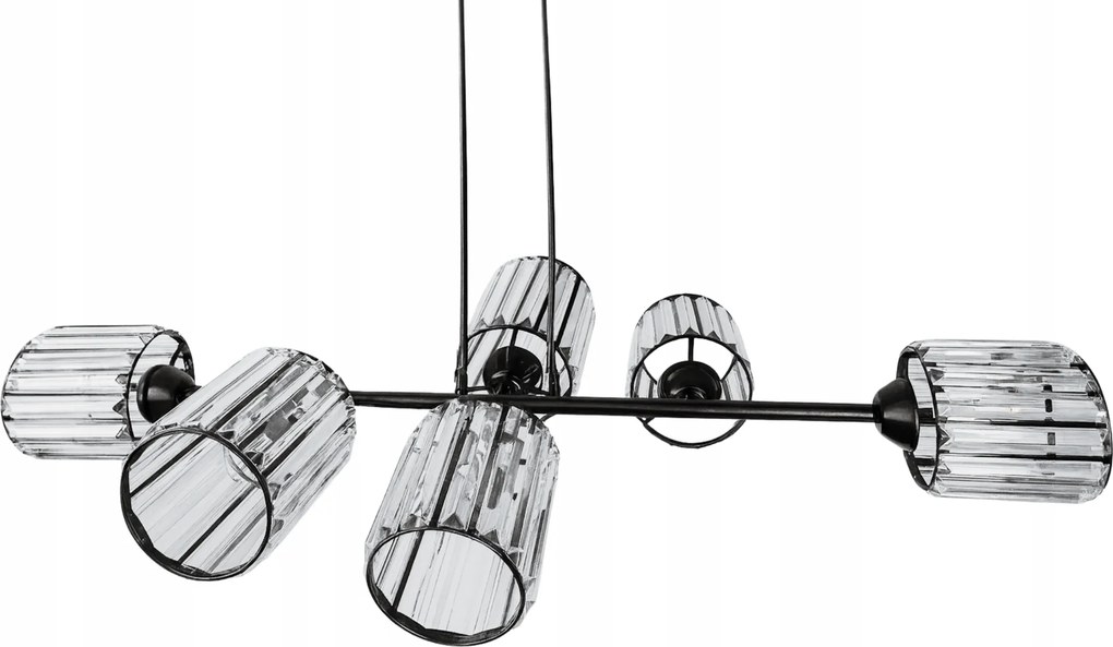 Függőlámpa Mennyezeti Csillár kristály fekete Modern hosszú glamour