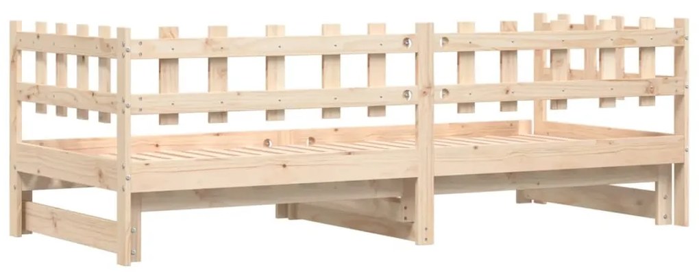 tömör fa kihúzható nappali ágy matrac nélkül 2x(90x190) cm