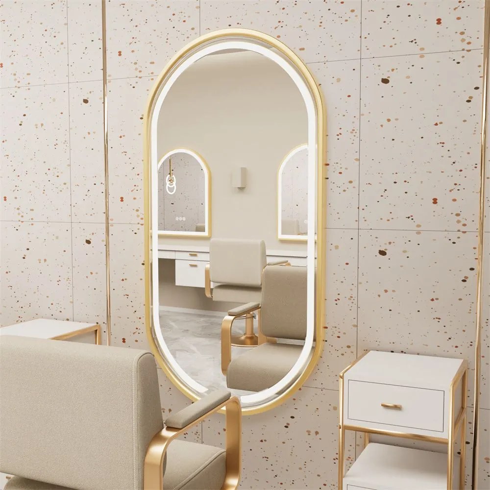 Tükör LED OLL 60x90 cm Brush Gold