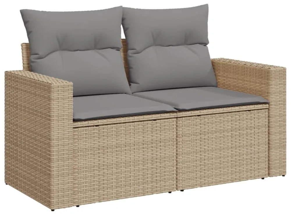vidaXL 14 részes vegyes bézs polyrattan kerti ülőgarnitúra párnával
