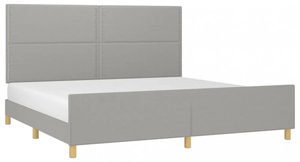 világosszürke szövet ágykeret matrac nélkül 200 x 200 cm