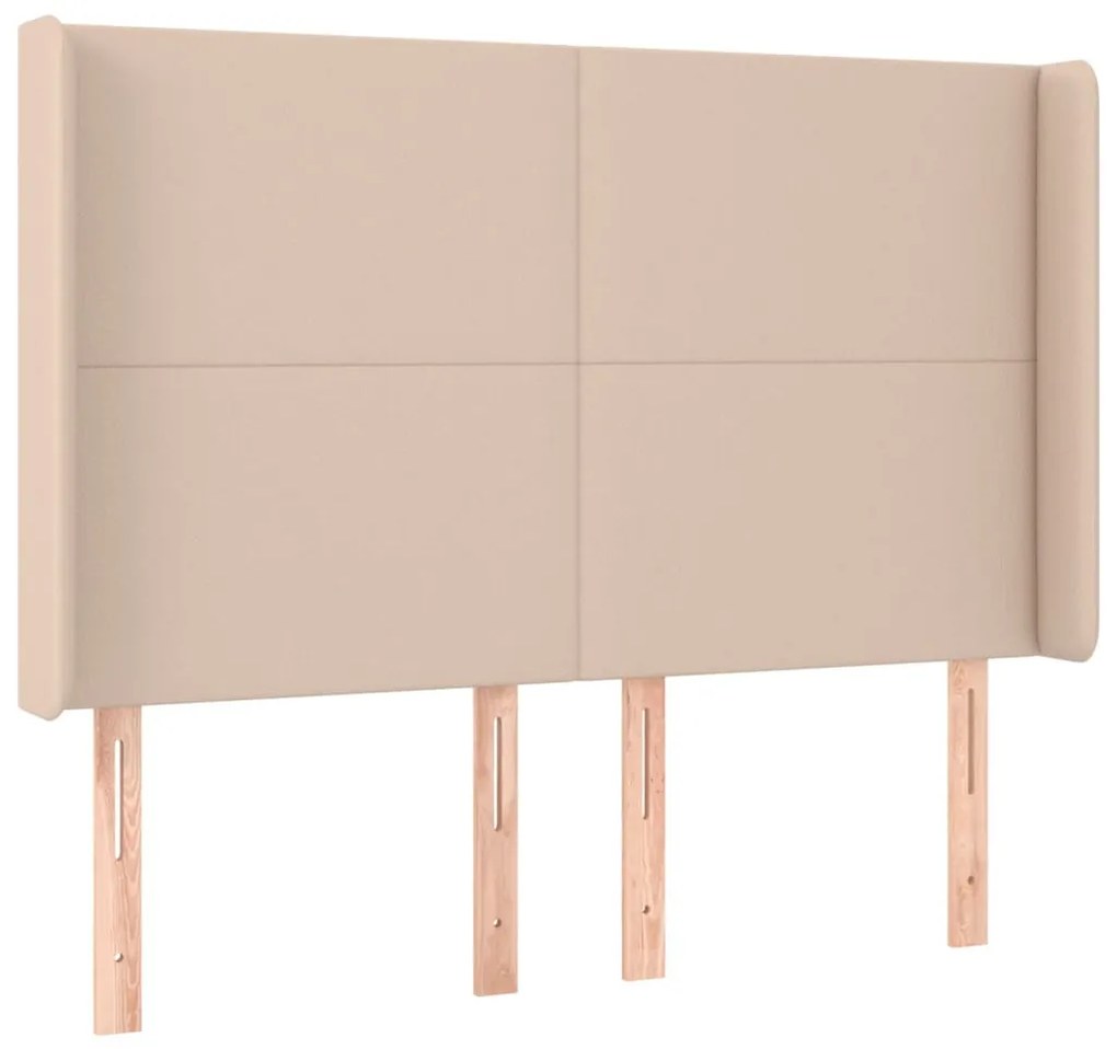cappuccino műbőr LED-es fejtámla 147x16x118/128 cm