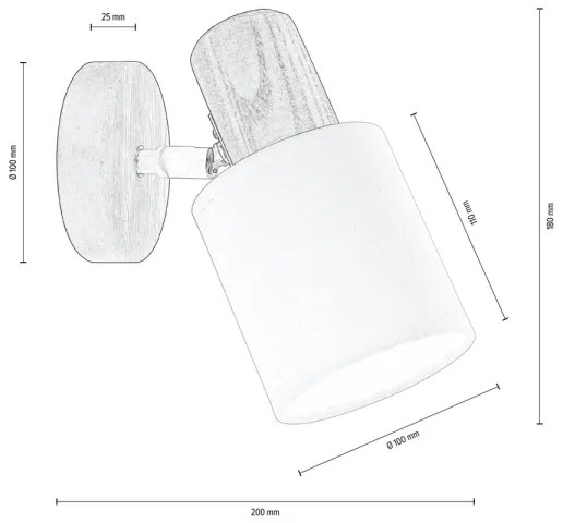 Spot-Light DO2248156 - TRENDY fali spotlámpa 1xE27/15W/230V fenyő