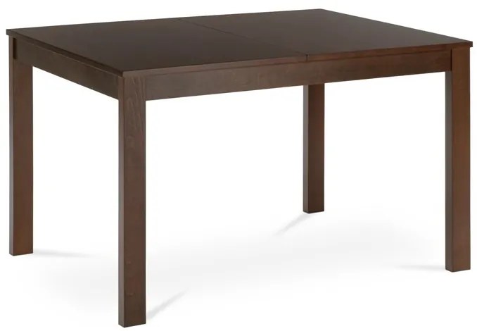 Kihúzható étkezőasztal 120+30x80x74 cm, MDF asztallap, furnér, tömörfa lábak, dió színben