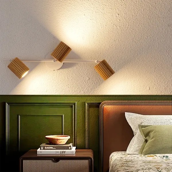 Brilagi - Spotlámpa MODERN WOOD 3xGU10/8W/230V kaucsukfa/fehér