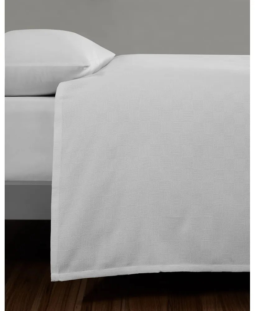 Fehér pamut ágytakaró franciaágyra 200x230 cm Plain – Mijolnir