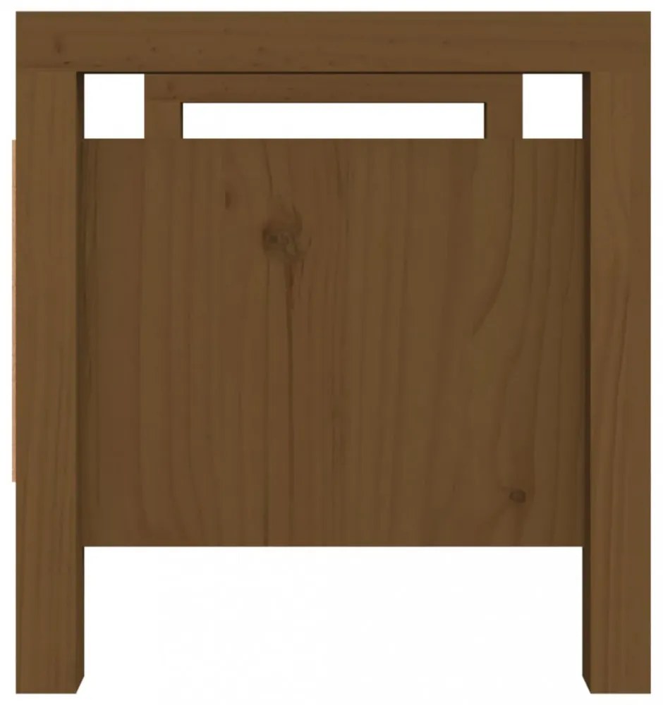 mézbarna tömör fenyőfa előszoba pad 80 x 40 x 43 cm