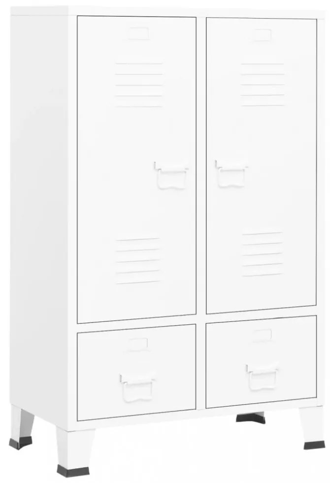 fehér acél ipari stílusú ruhásszekrény 67 x 35 x 107 cm