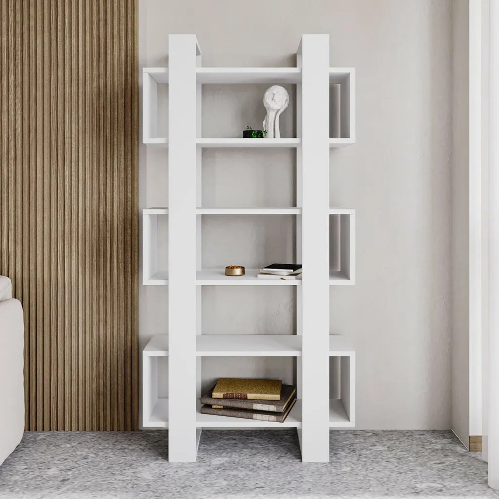 Milano könyvespolc, fehér, 80 cm