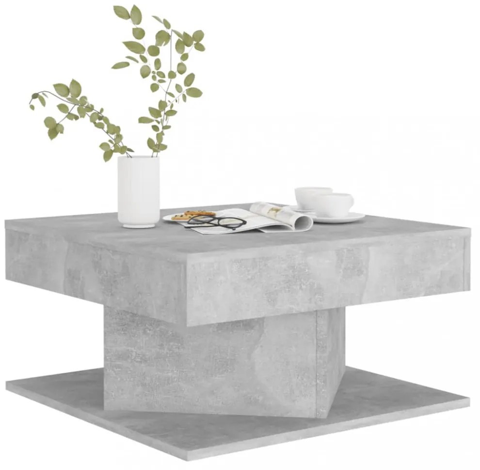 betonszürke szerelt fa dohányzóasztal 57 x 57 x 30 cm