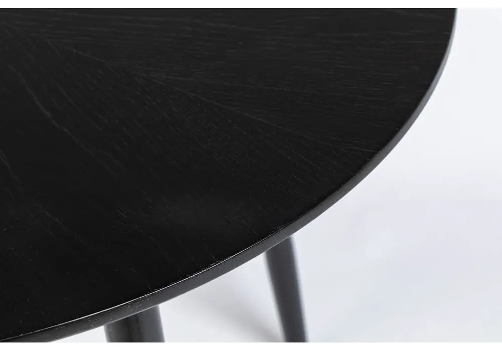 Kerek étkezőasztal tölgyfa dekoros asztallappal ø 120 cm Fabio – White Label