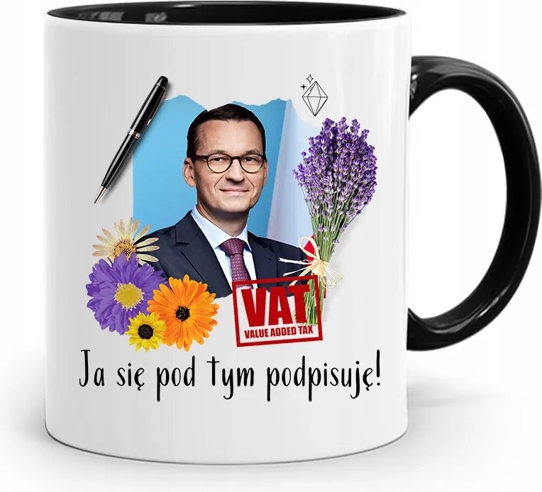 Bögre Fekete Politikusok Miniszterelnök Mateusz Morawiecki