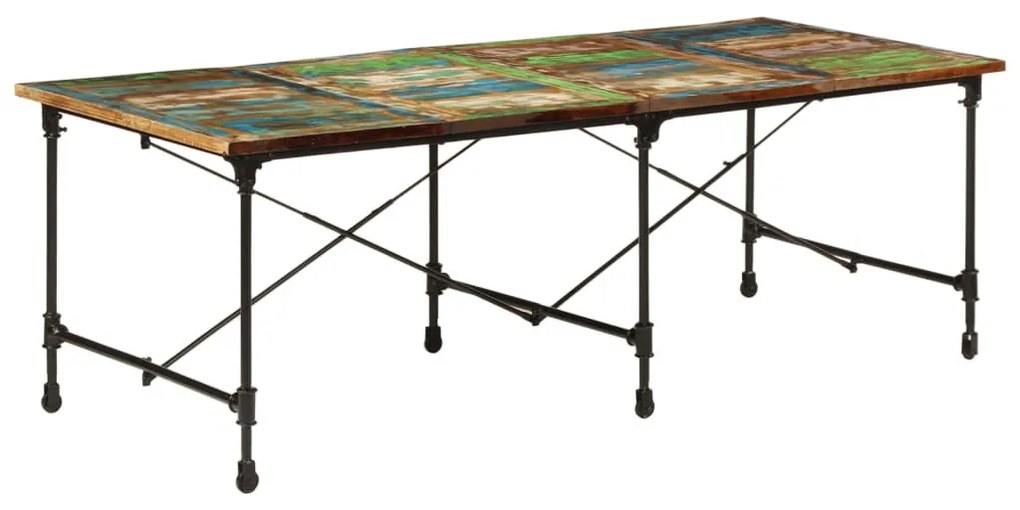 tömör újrahasznosított fa étkezőasztal 220 x 90 x 77 cm