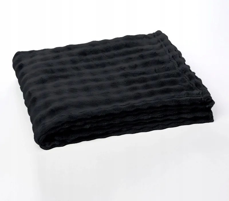 130 X 180 Cm-es Dombornyomott Mintás Fekete Takaró 280 G/m² Beltéri Használatra