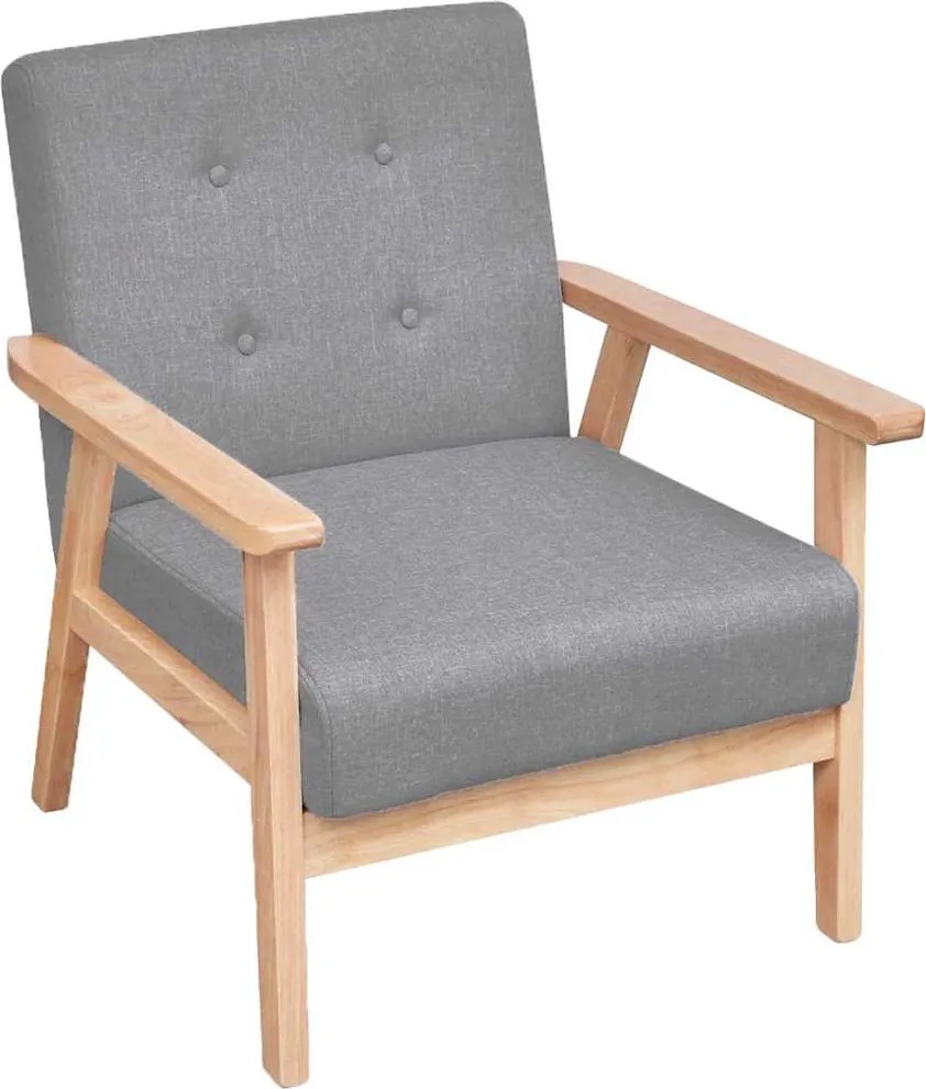 vidaXL világosszürke szövetfotel
