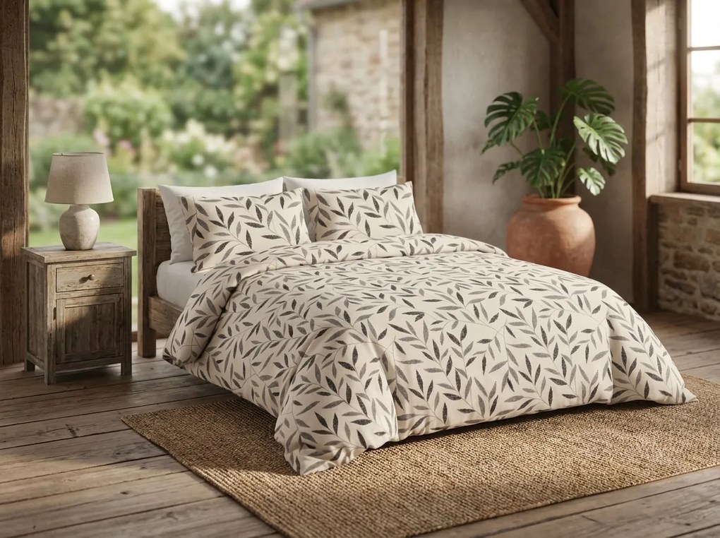 Renforcé pamut ágyneműhuzat LIOLE krémszínű Ágyneműhuzat mérete: 70 x 90 cm | 140 x 200 cm