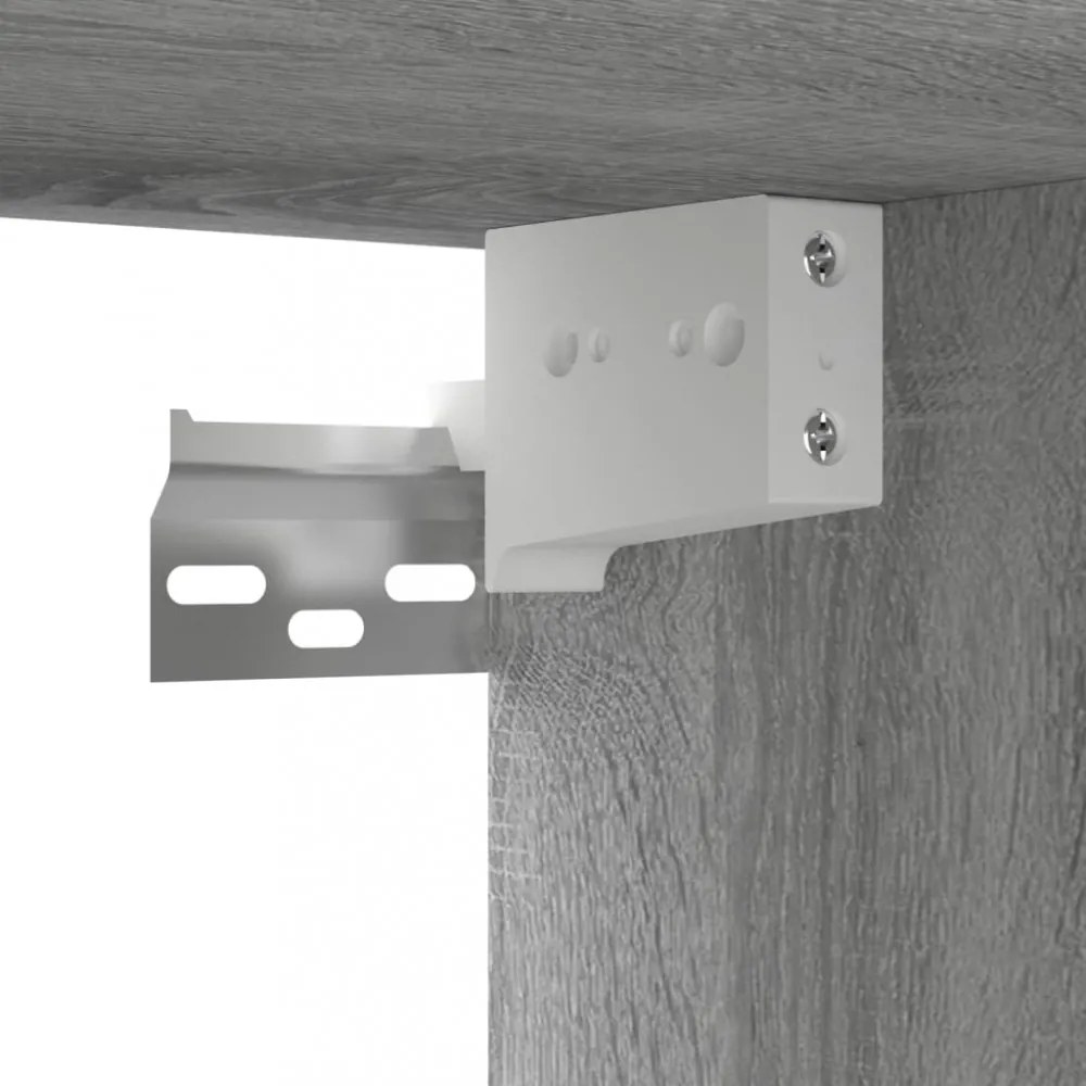 2 db füstös tölgy szerelt fa függő TV-szekrény 60 x 30 x 30 cm