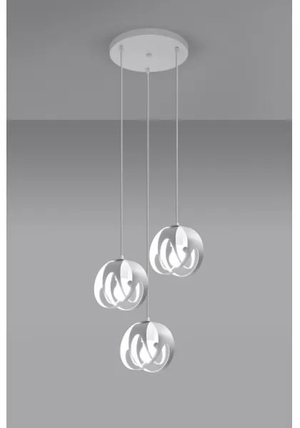 Sollux SL.1084 - Csillár zsinóron TULOS 3xE27/60W/230V fehér