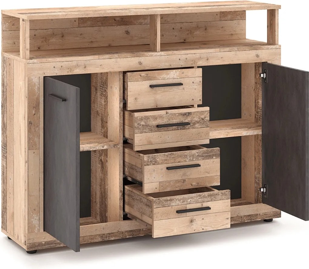 BLAGO MIDI B komód 119,5 cm natúr tölgy/grafit