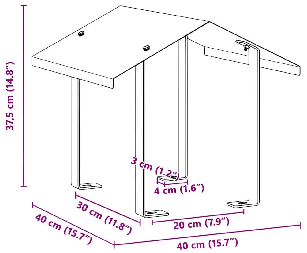 Kémény Felszerelés Ezüst 40 x 40 x 37.5 cm Rozsdamentes acél