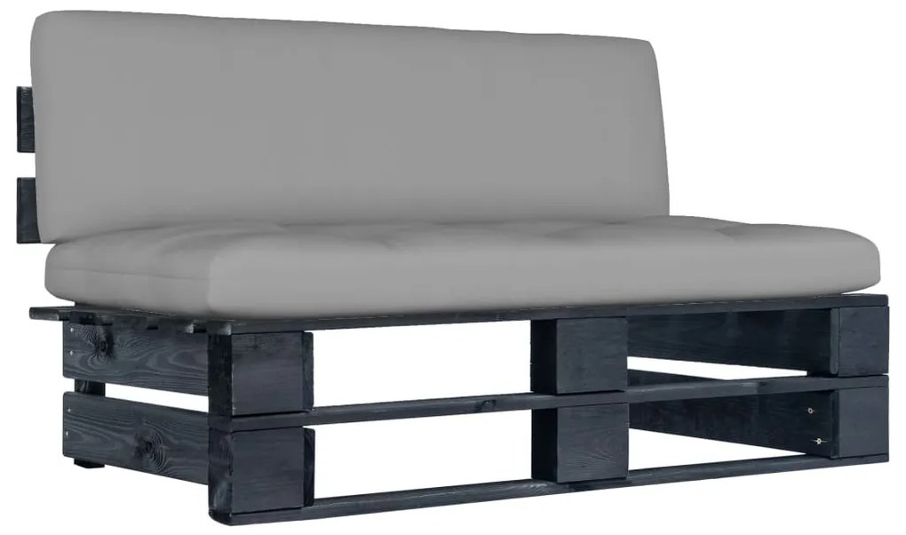 vidaXL fekete impregnált fenyőfa kerti középső raklapkanapé