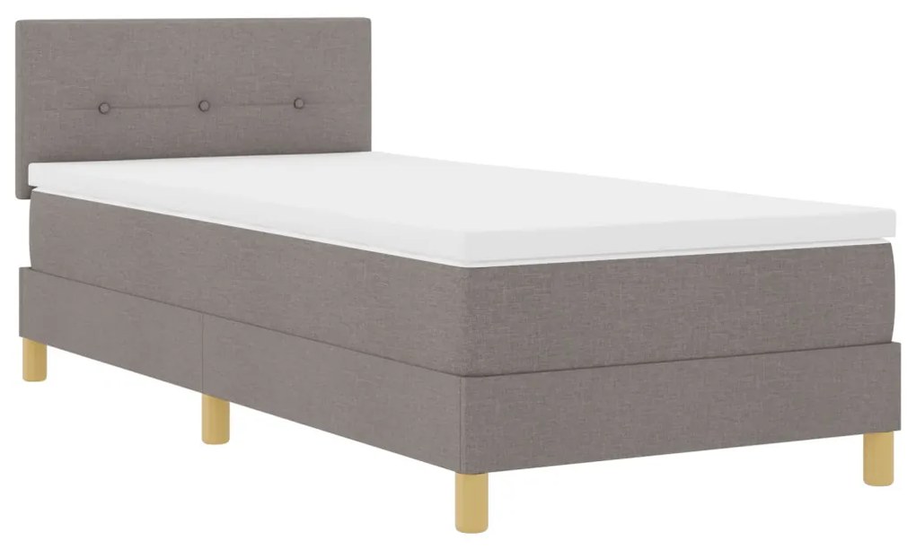 Box Spring ágy matraccal és LED világítással, Topszínű, 80x200 cm, Szövet