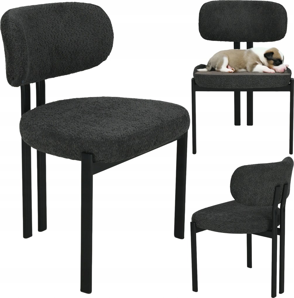 Tömör kárpitozott szék étkező nappaliba Arlo szürke modern loft