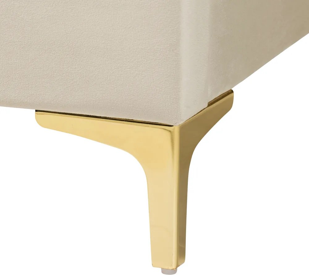 Ágy ágyráccsal, 160x200, bézs Velvet szövet, ISADORA