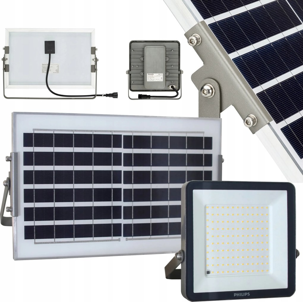 LED-es napelemes lámpa Philips utcai alkonyérzékelővel távirányító 6,5W 4000K