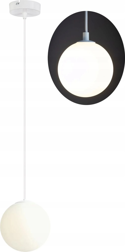 Függő Lámpa Túlnyúló Mennyezeti Csillár Loft Üveg Lámpabúra Gömb 1 Led E27