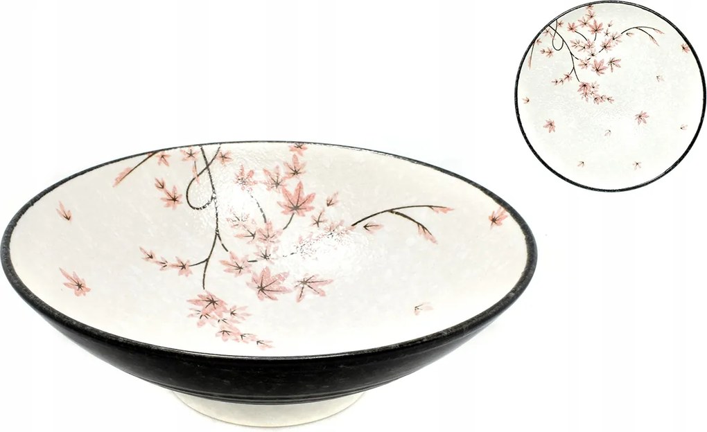 Japán Ramen tál Juharlevél mintás, 24,5 cm, 1200 ml