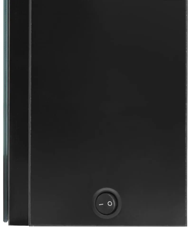 fényes fekete LED-es tükrös fürdőszobaszekrény 50 x 13 x 70 cm