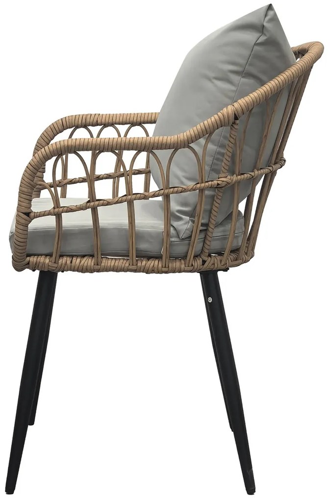 Autronic Kerti szék, fém, polirattan, natúr, AZ-F1406 NAT