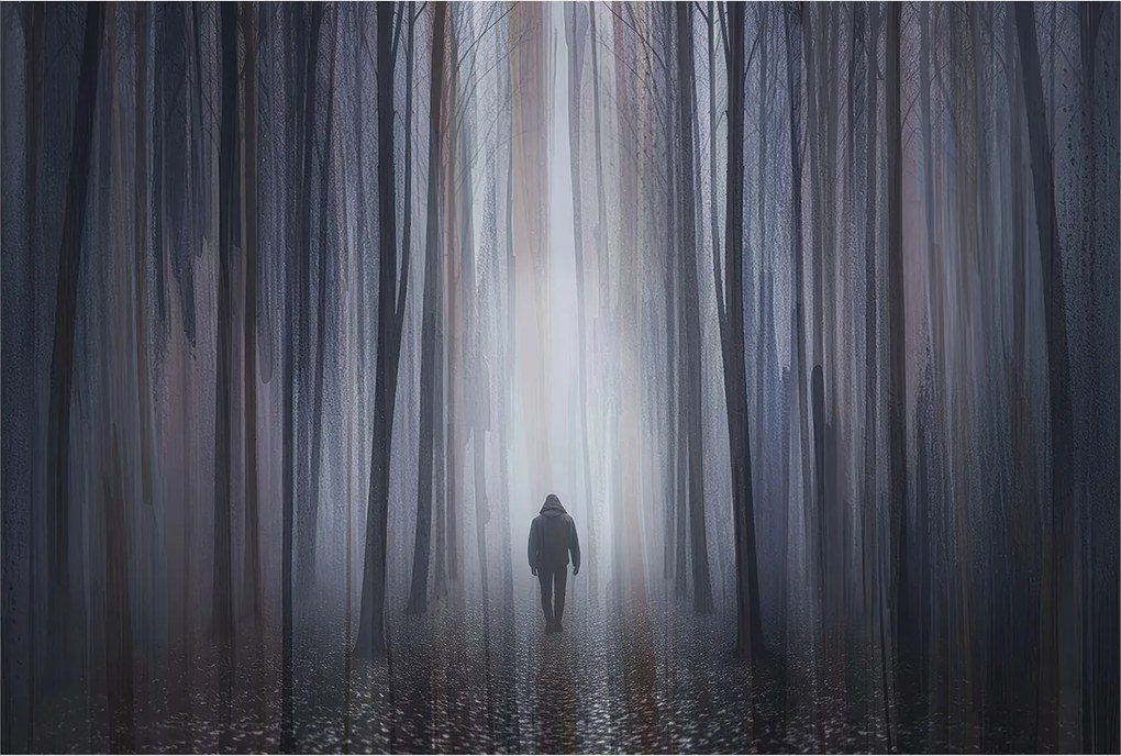 Flizelina fotótapéta Nappaliba és Hálószobába Erdei csend 104x70 Ragasztó