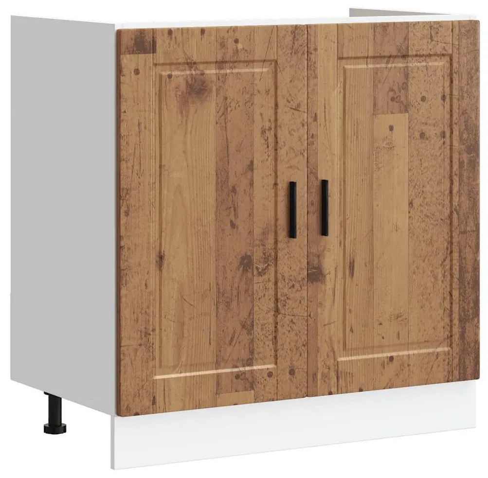 vidaXL mosdóaljzatos szekrény Porto&quot; Régi fa 80x46x81,5 cm Gépelt fa&quot;
