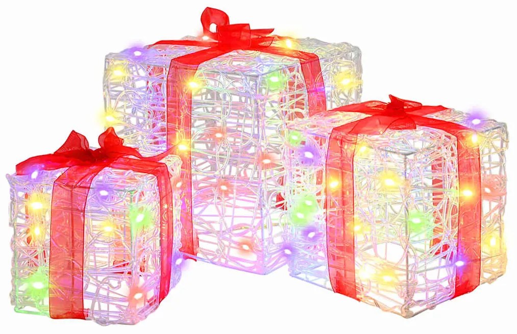 Ajándékdoboz 60 LED-del 3 pcs Sokszínű 20 x 20 x 20 cm Akril