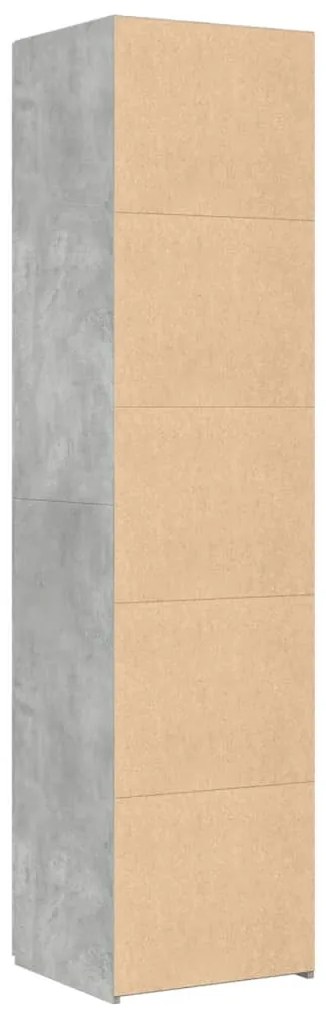 betonszürke szerelt fa magasszekrény 45 x 42,5 x 185 cm