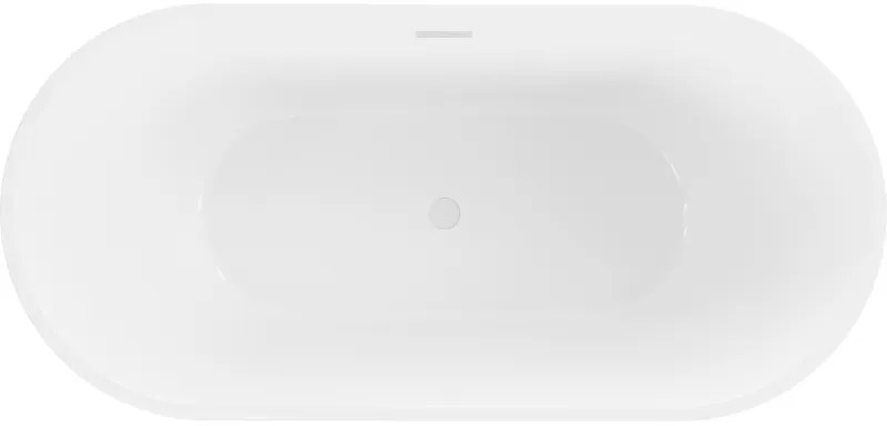 Mexen Luna, szabadon álló kád 180 x 80 cm, fehér, fehér túlfolyó, 52031808000-20