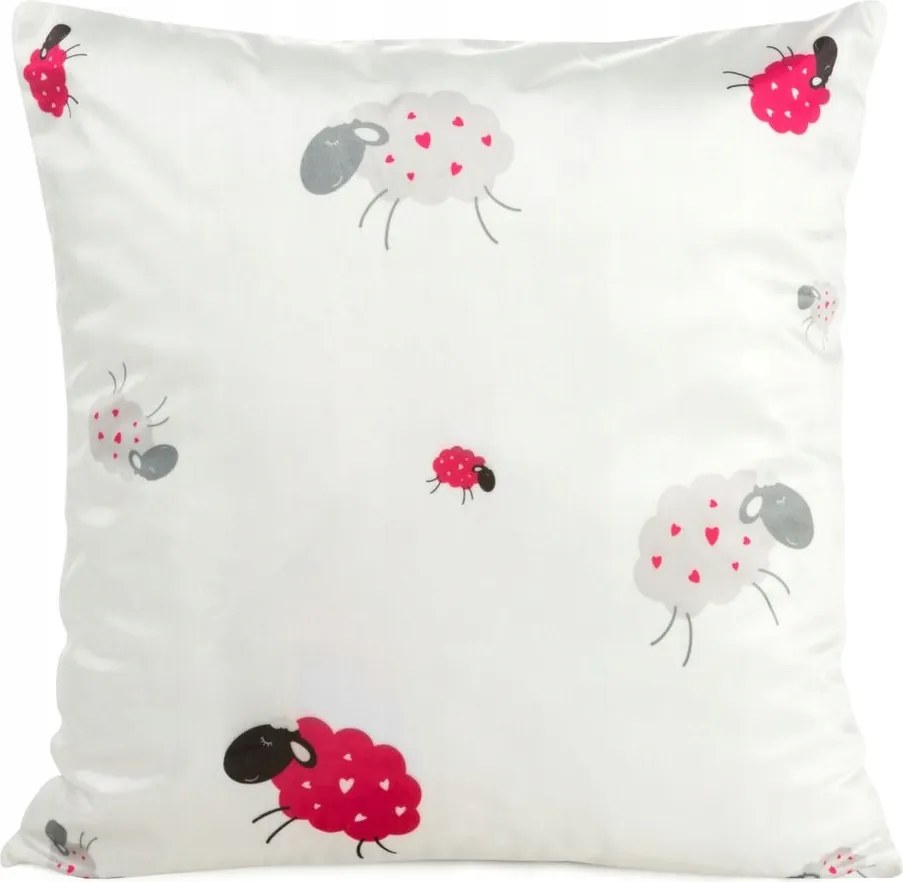 Dekoratív párnahuzat KIDS-3 45x45 Design91 fehér/rózsaszín