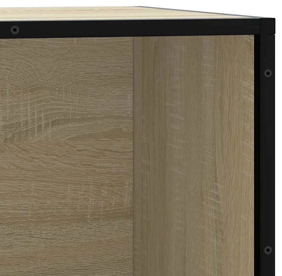 cipőpad Sonoma tölgy 80x40x53,5 cm Gépelt fa és fém