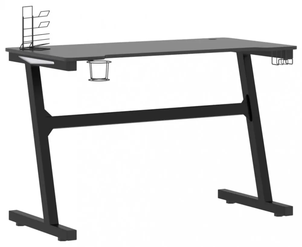 fekete Z-lábú LED-es gamer asztal 110 x 60 x 75 cm