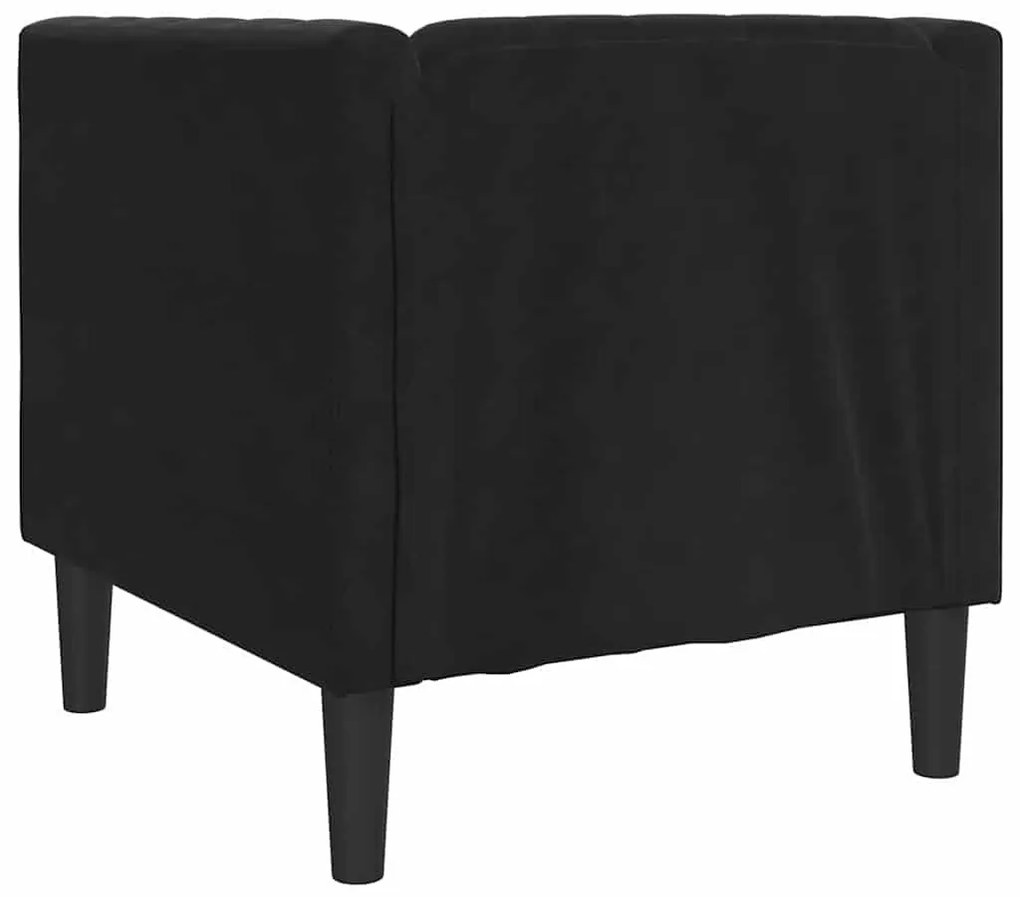 Chesterfield Kanapé Szék Fekete 71 x 74.5 x 70.5 cm Bársony