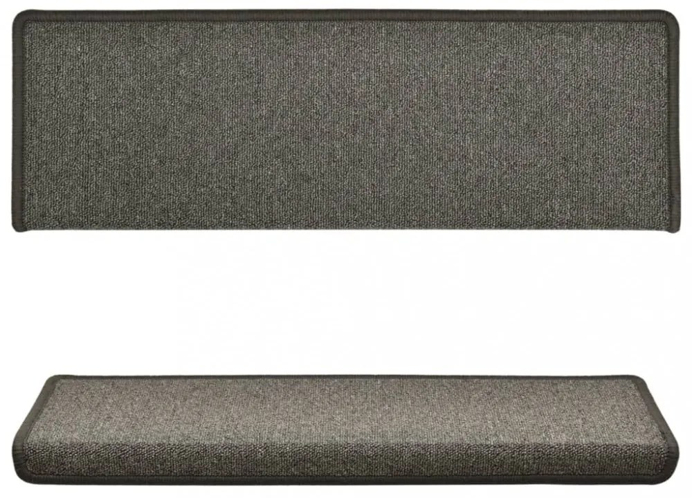15 db sötétszürke lépcsőszőnyeg 65x21x4 cm