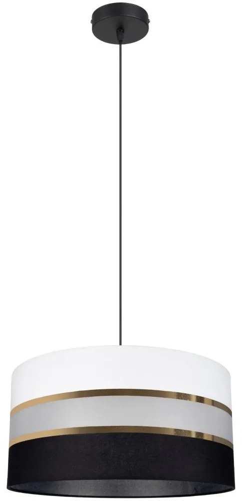 Csillár zsinóron CORAL 1xE27/60W/230V fekete-fehér