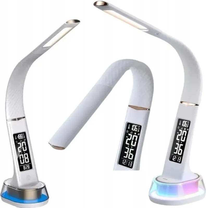 LED-es asztali lámpa Rgb kijelzővel óra asztali irodai ébresztőóra